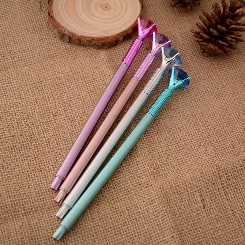 queenland 8 Pack Big Diamond Gel Pen Set Blue Ink Ballpoint Pen with 0.5 MM Point Gel Ink Rollerball Pen Kit School Office Stationery - Image 5